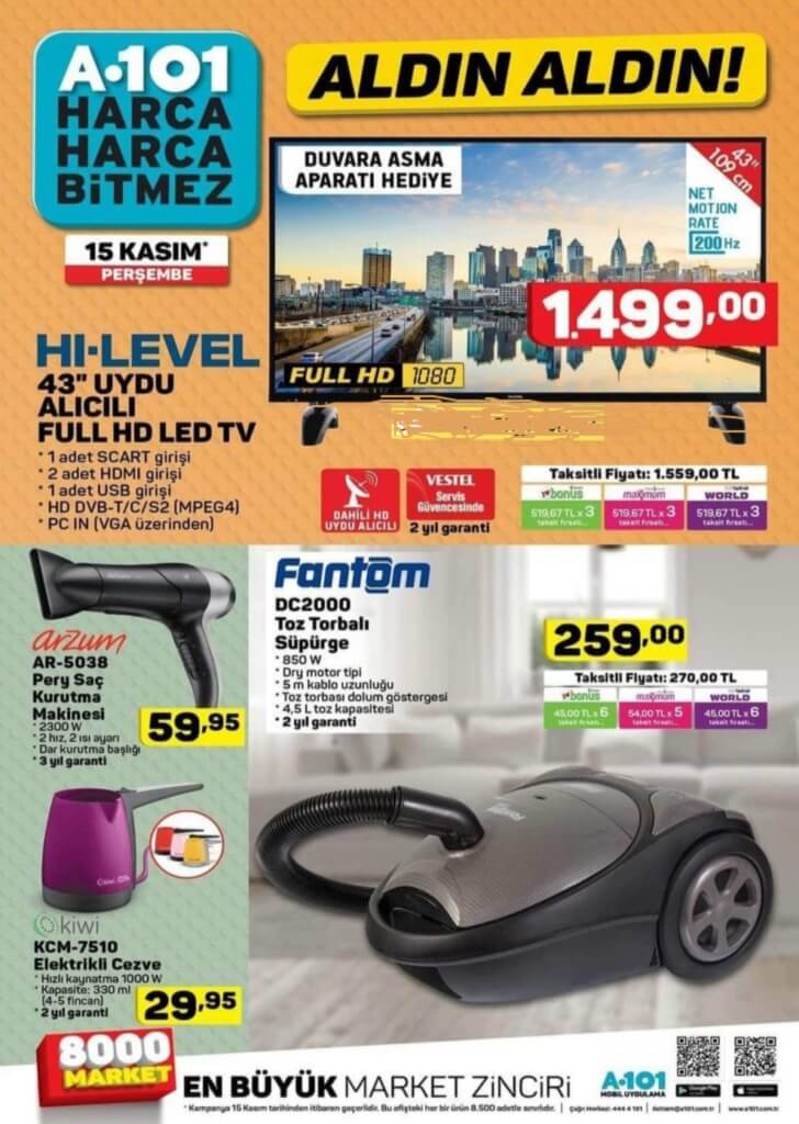 a101 aktuel 15 kasım 2018